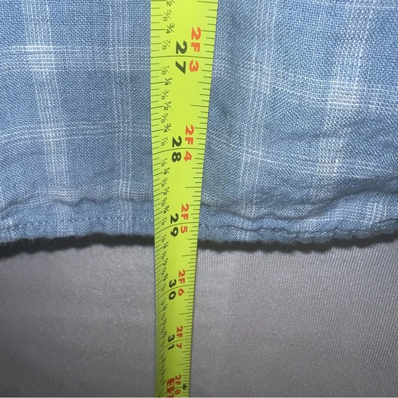 Lucky Brand Linen Snap Button Down Shirt Size Large Plaid Rodeo Coastal Cowgirl - Picture 14 of 14